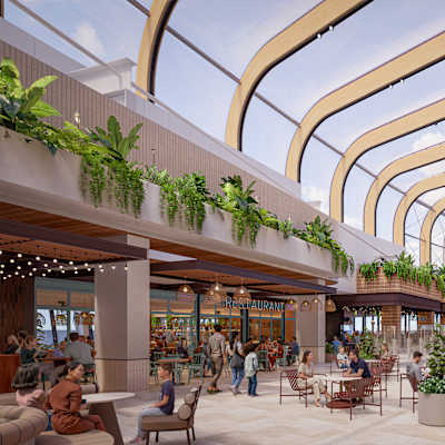 Modern shopping interior hall