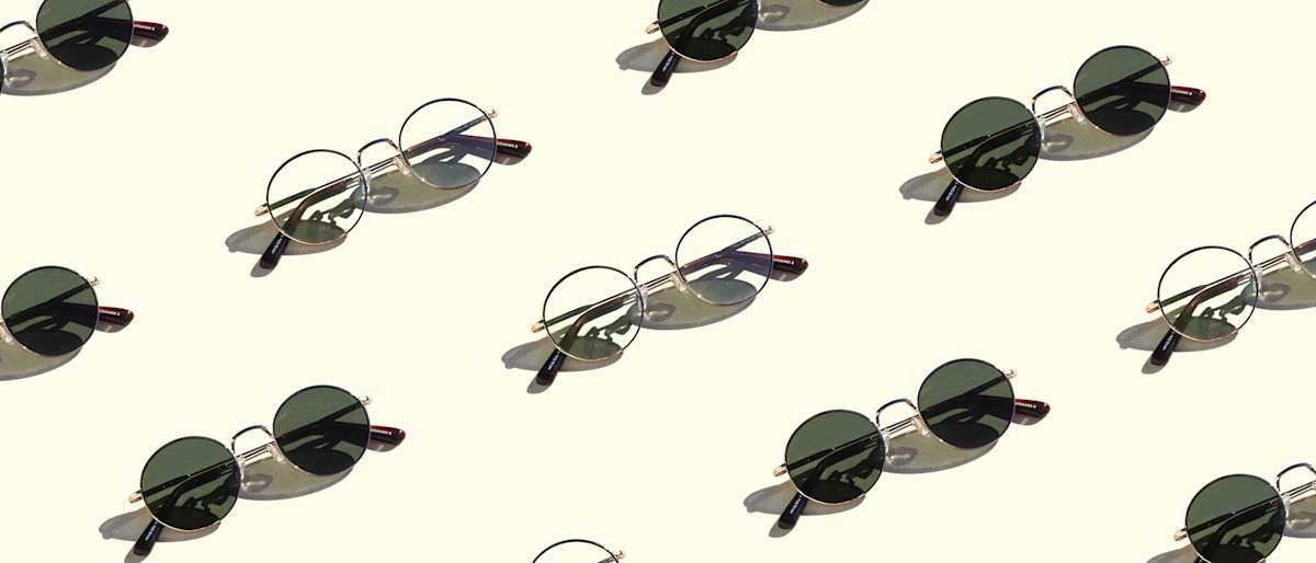 glasses on blank background