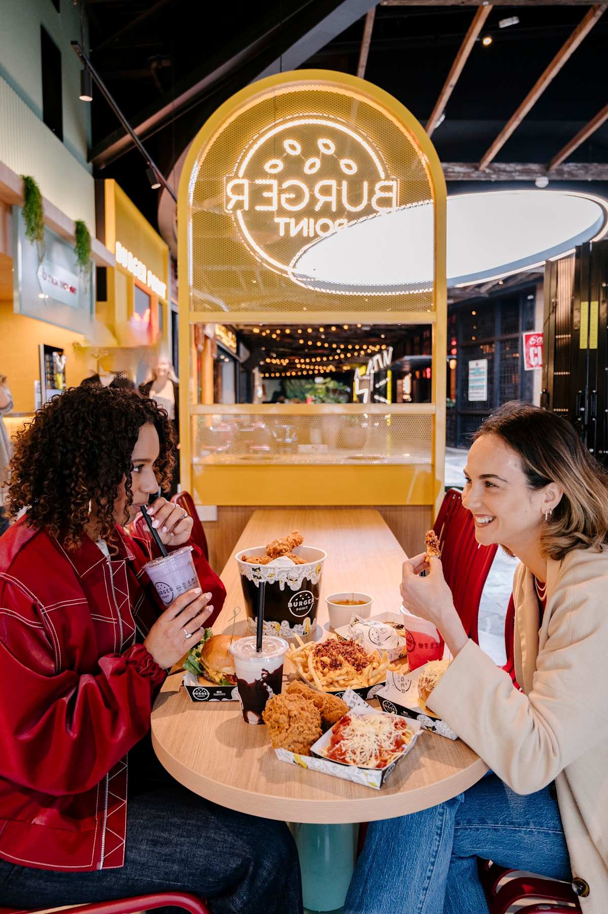 two women dining at the rooftop