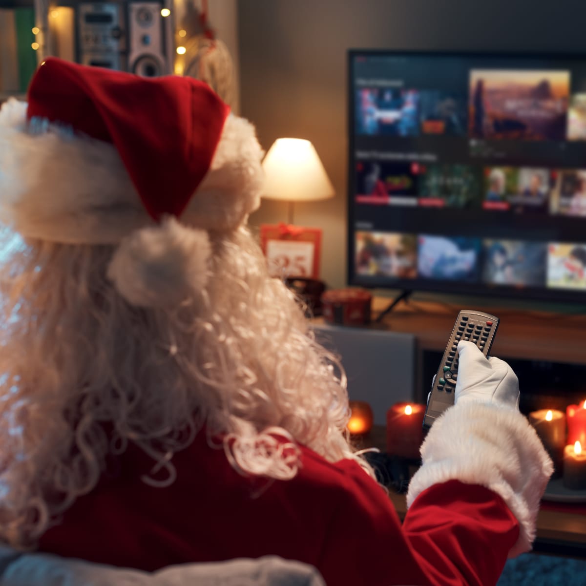 Santa Watching Movies