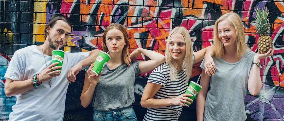 Boost Juice cup decorating - fountain gate 