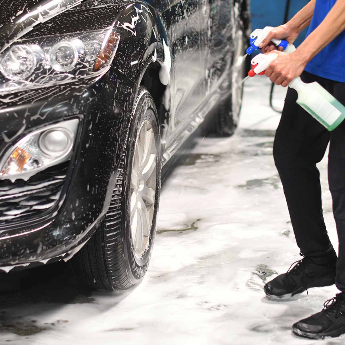 Car getting washed