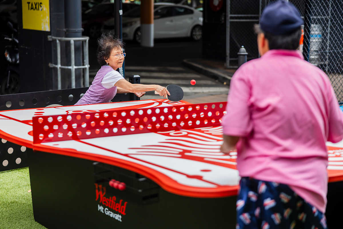 Locals playing Ping Pong at Mt Gravatt