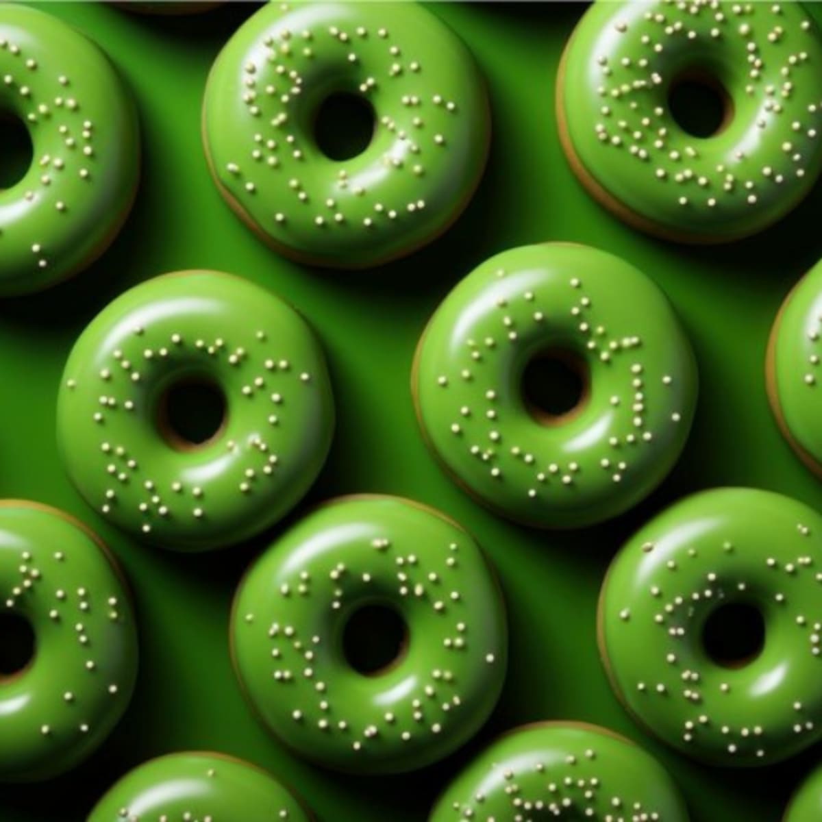 Green and Gold Donuts
