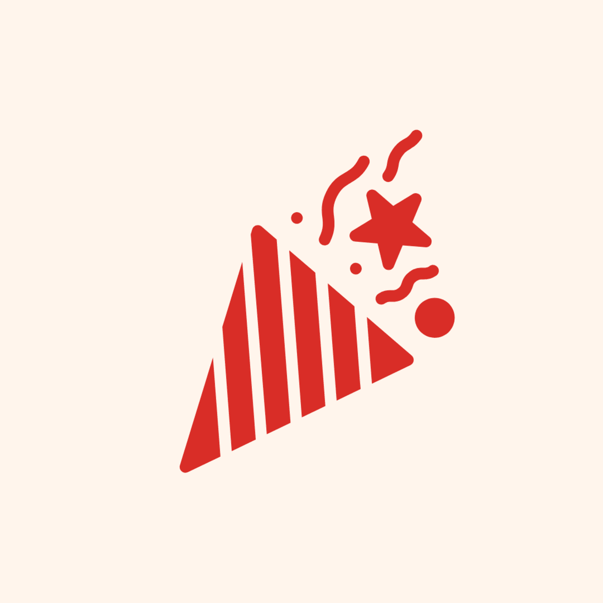 Celebration icon in Westfield brand beige & red