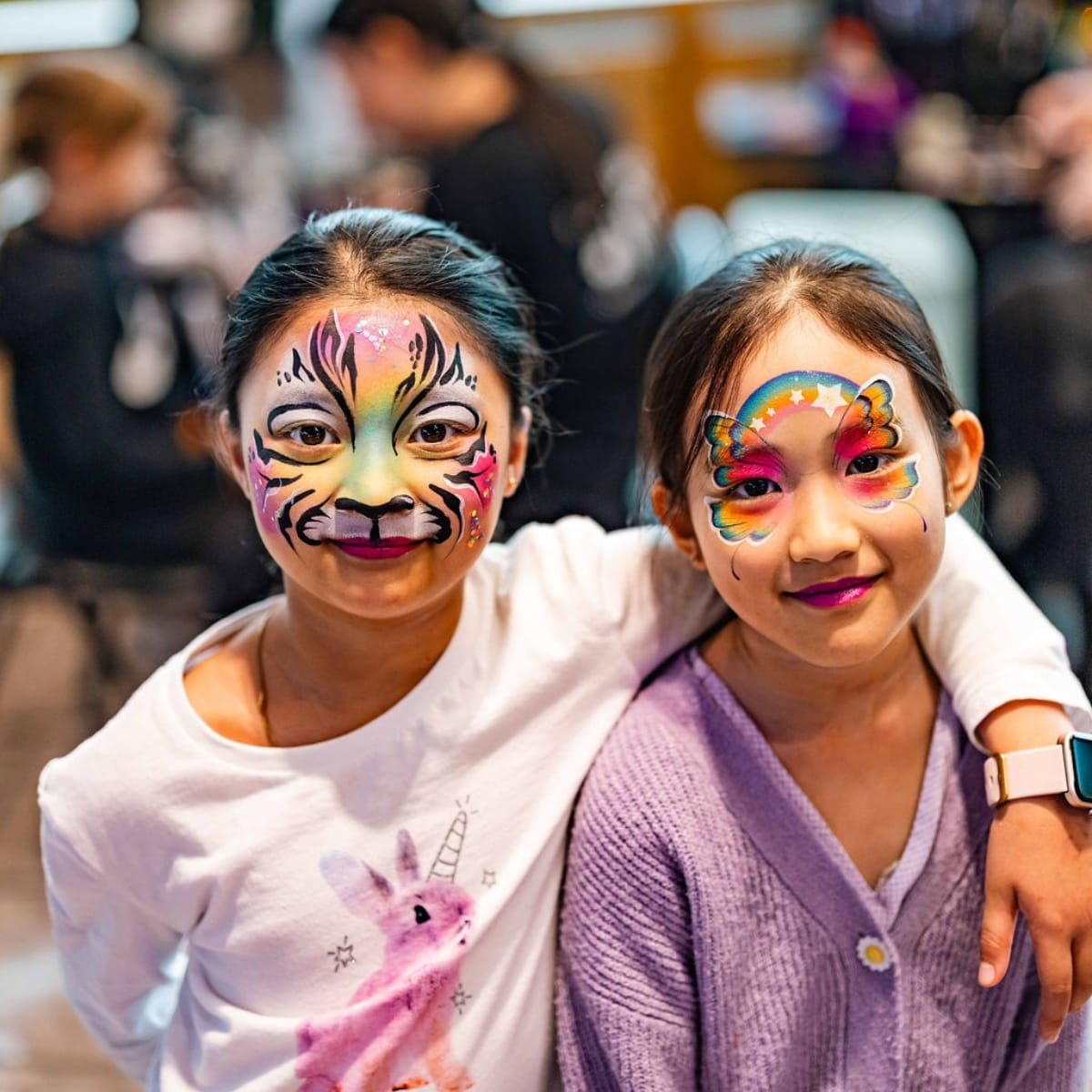 Child getting face painted