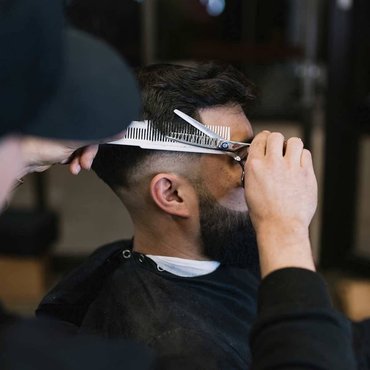 Man cutting hair