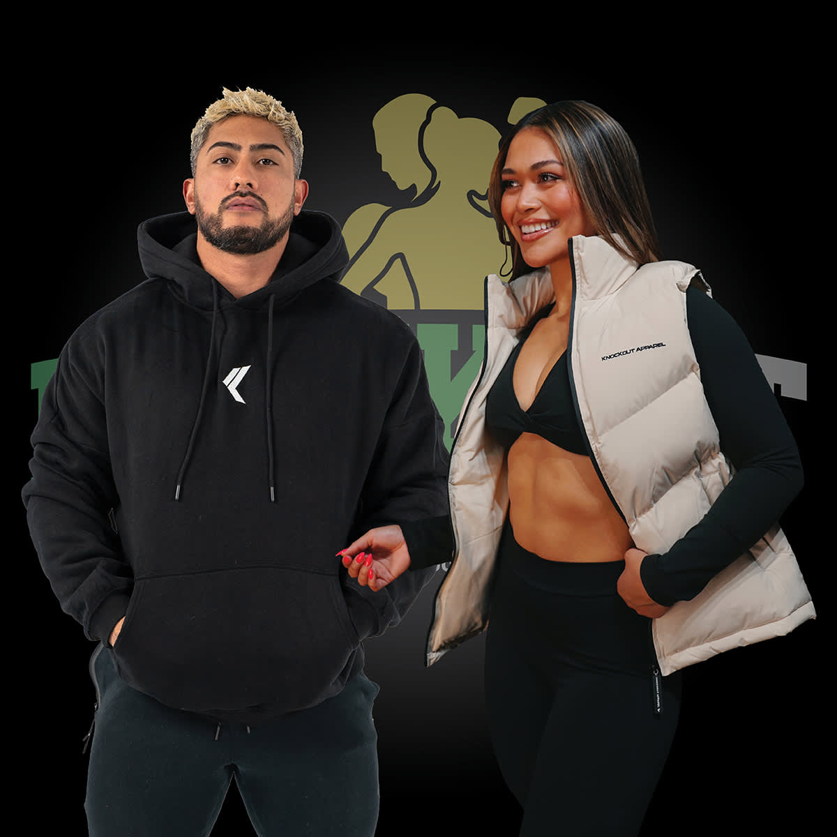 Knockout Nutrition - A man and women standing in gym wear