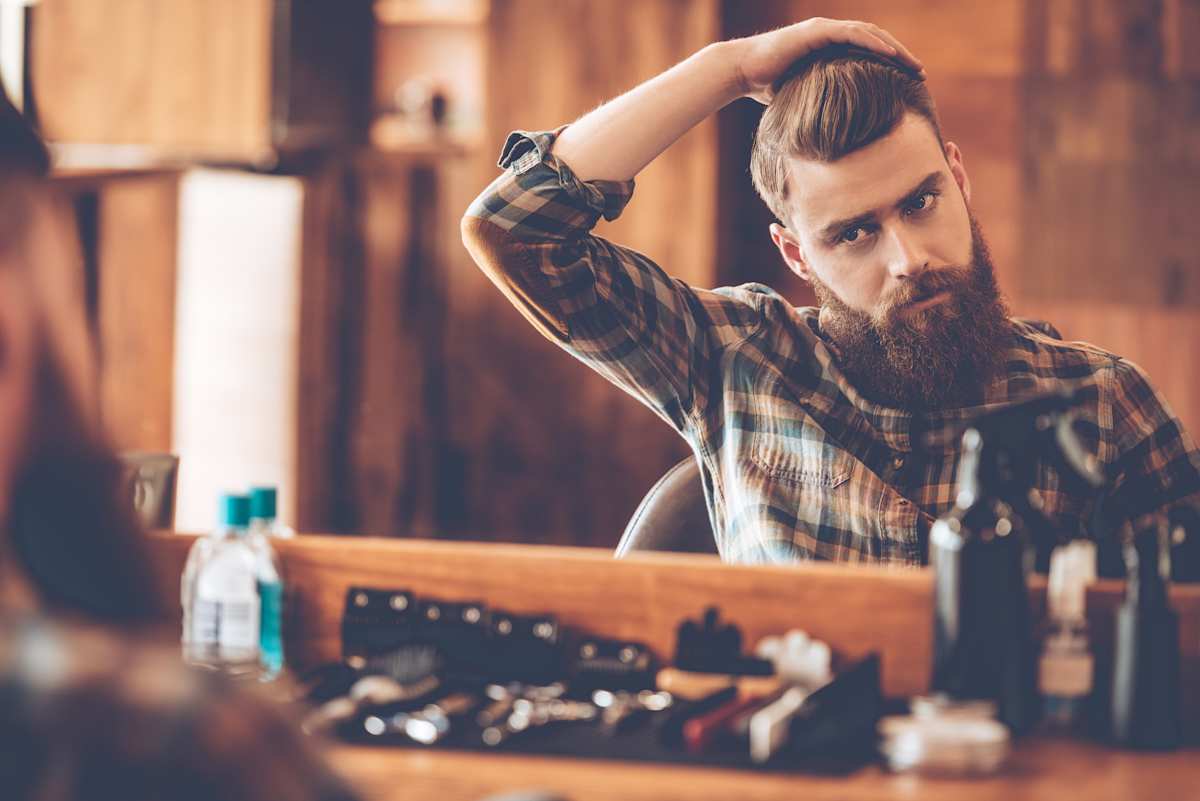 Man getting hair cut