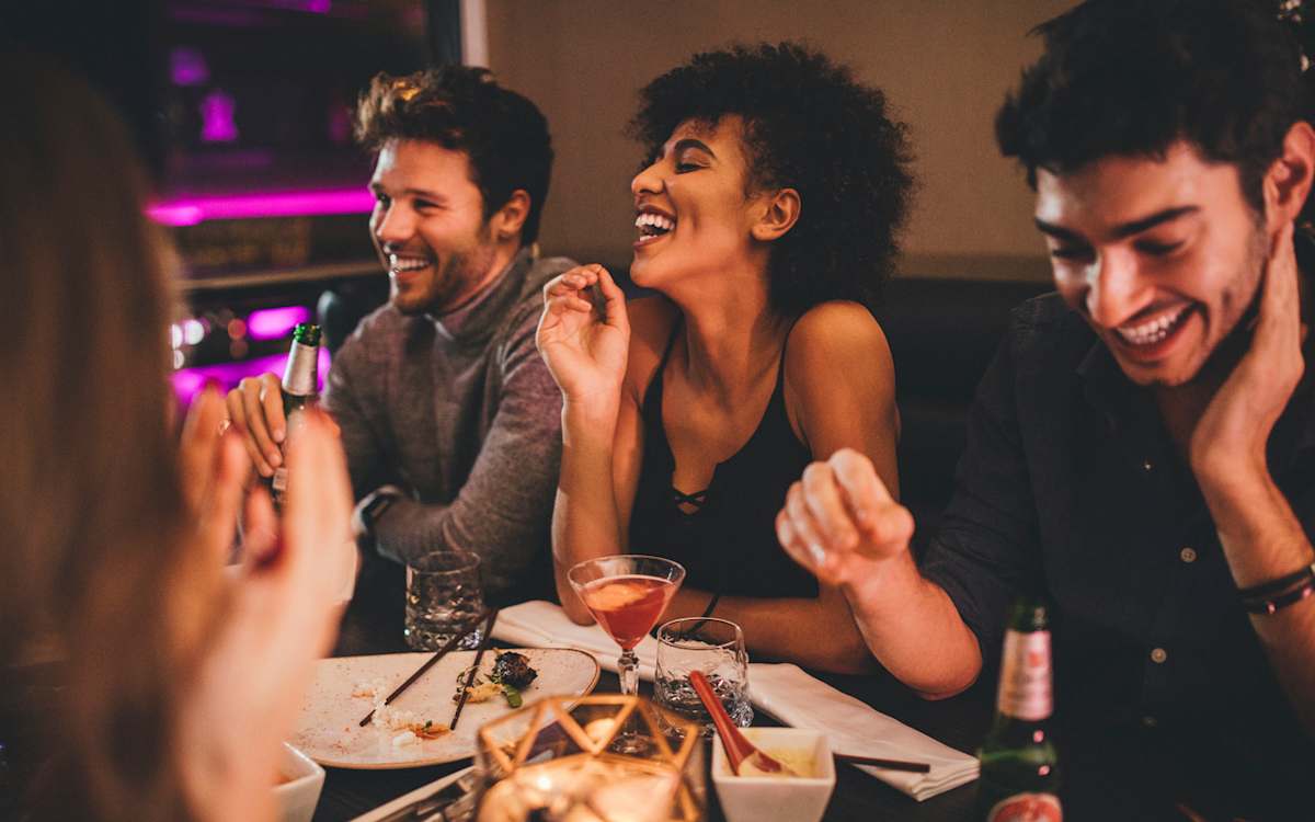 Friends at a bar