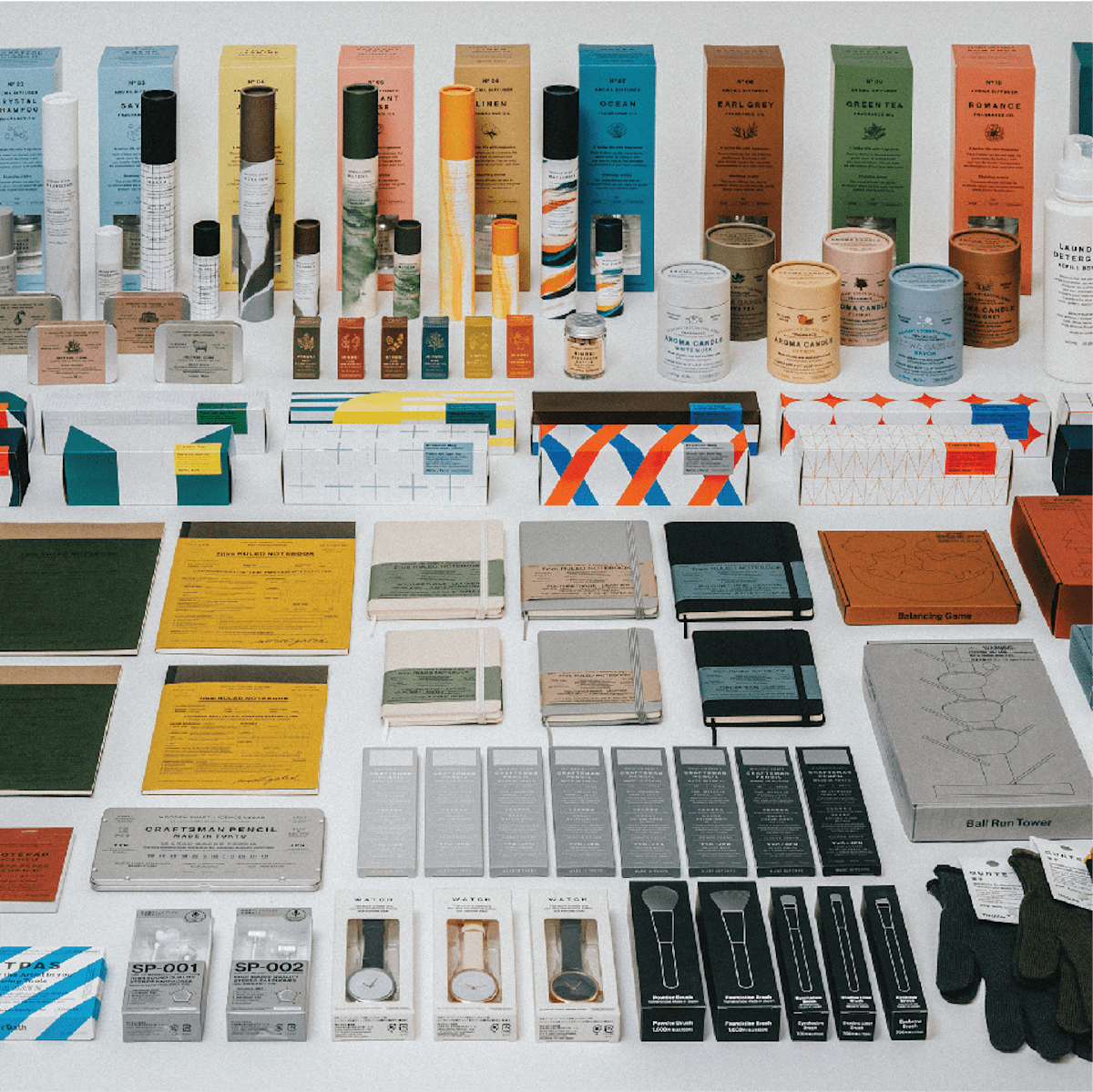Flatlay of Standard Products items to choose from
