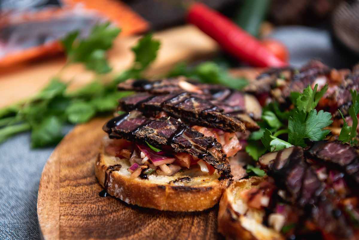 Jerky Co. bruschetta