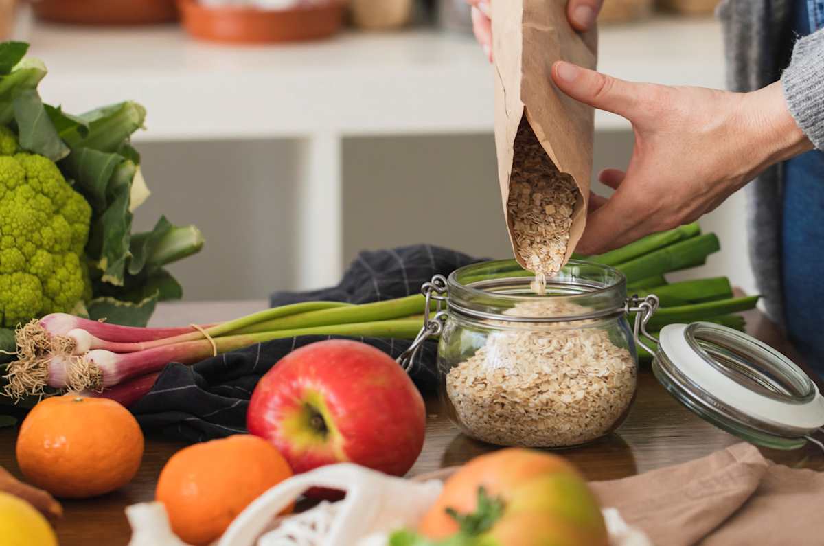 Fresh food stock - Oats in jar 