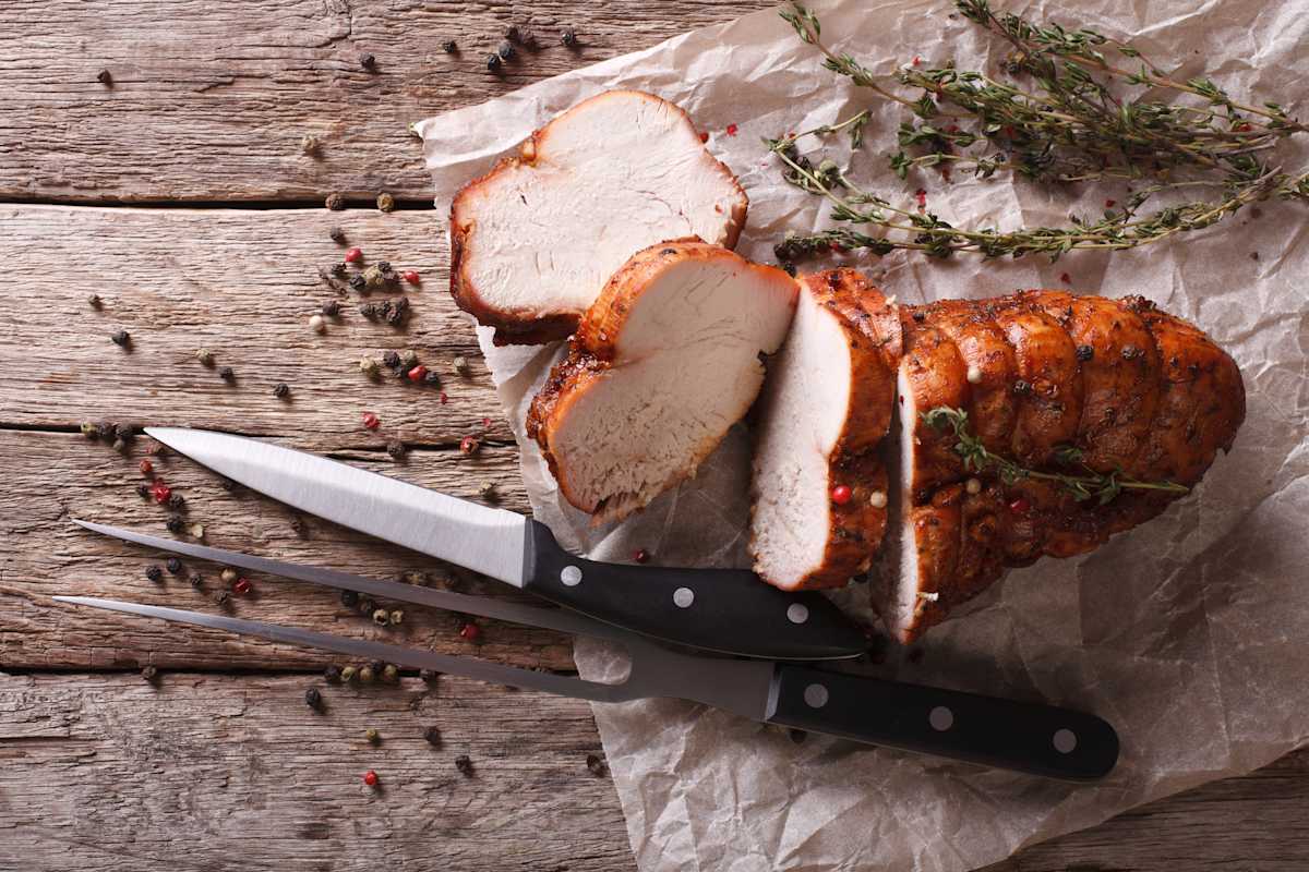 Carved turkey