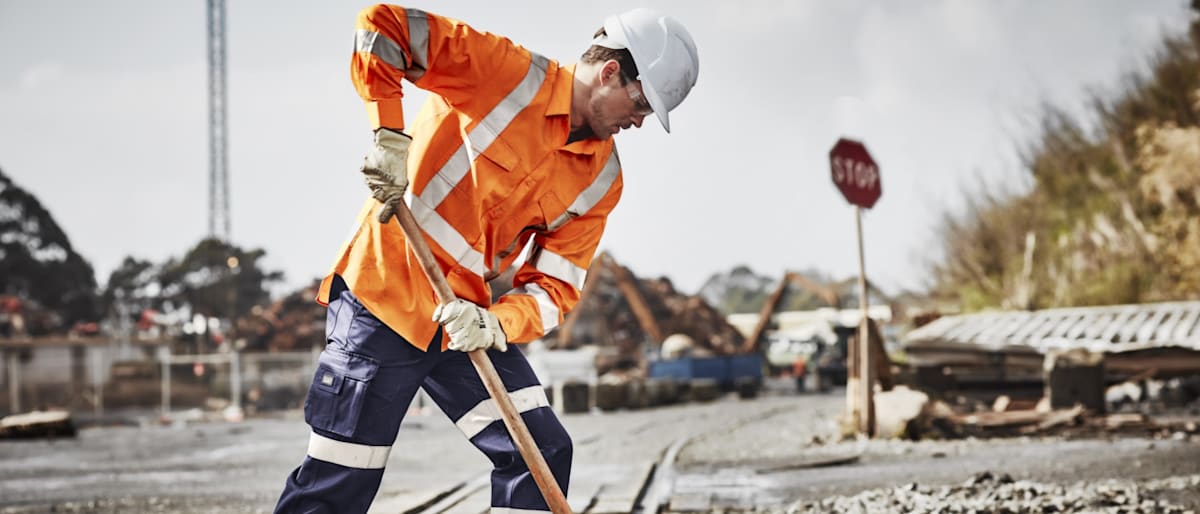 Man working outdoors wearing high vis work wear