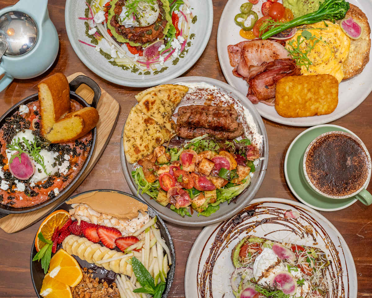 A arrangement of plates of meals from Lil Miss Collins Burwood.