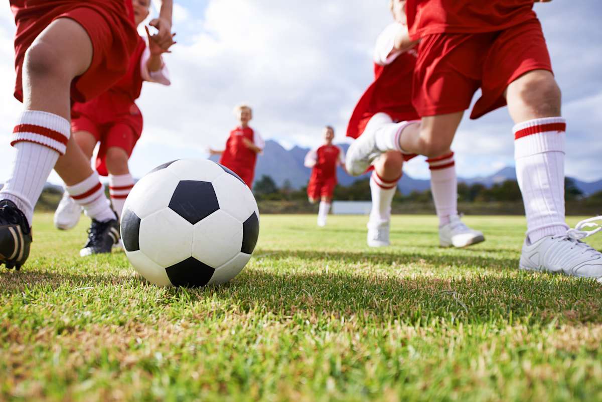 Kids playing soccer