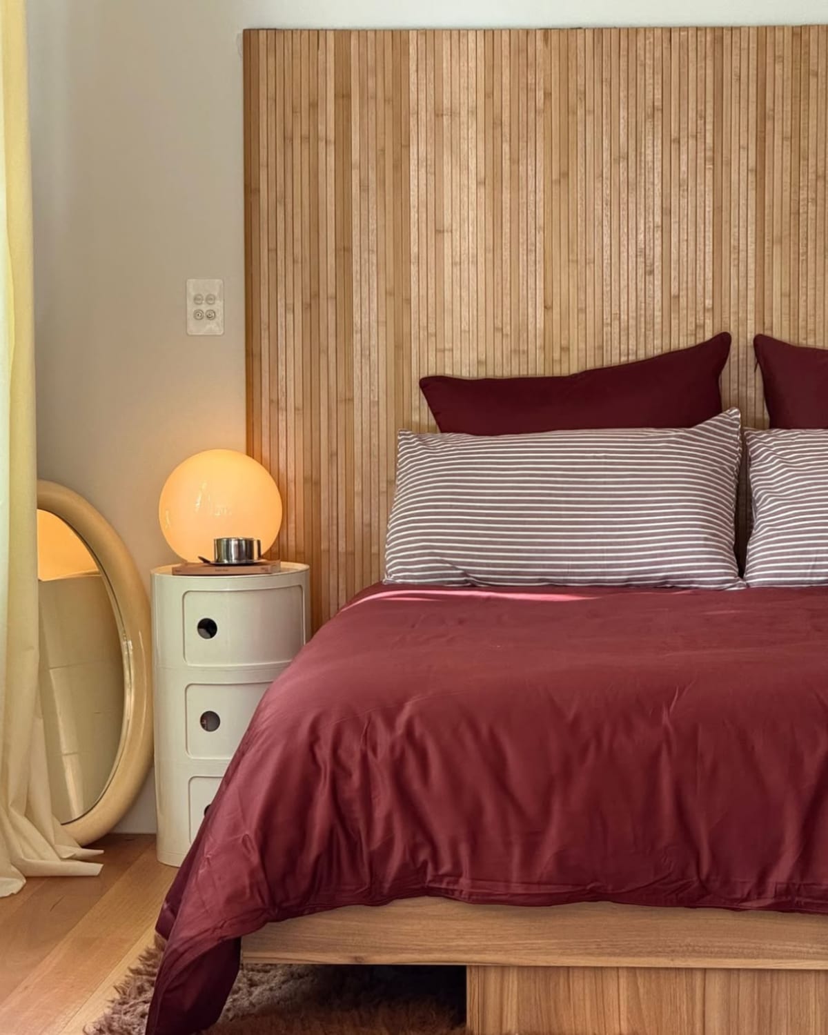 cherry red bed cover sheet society