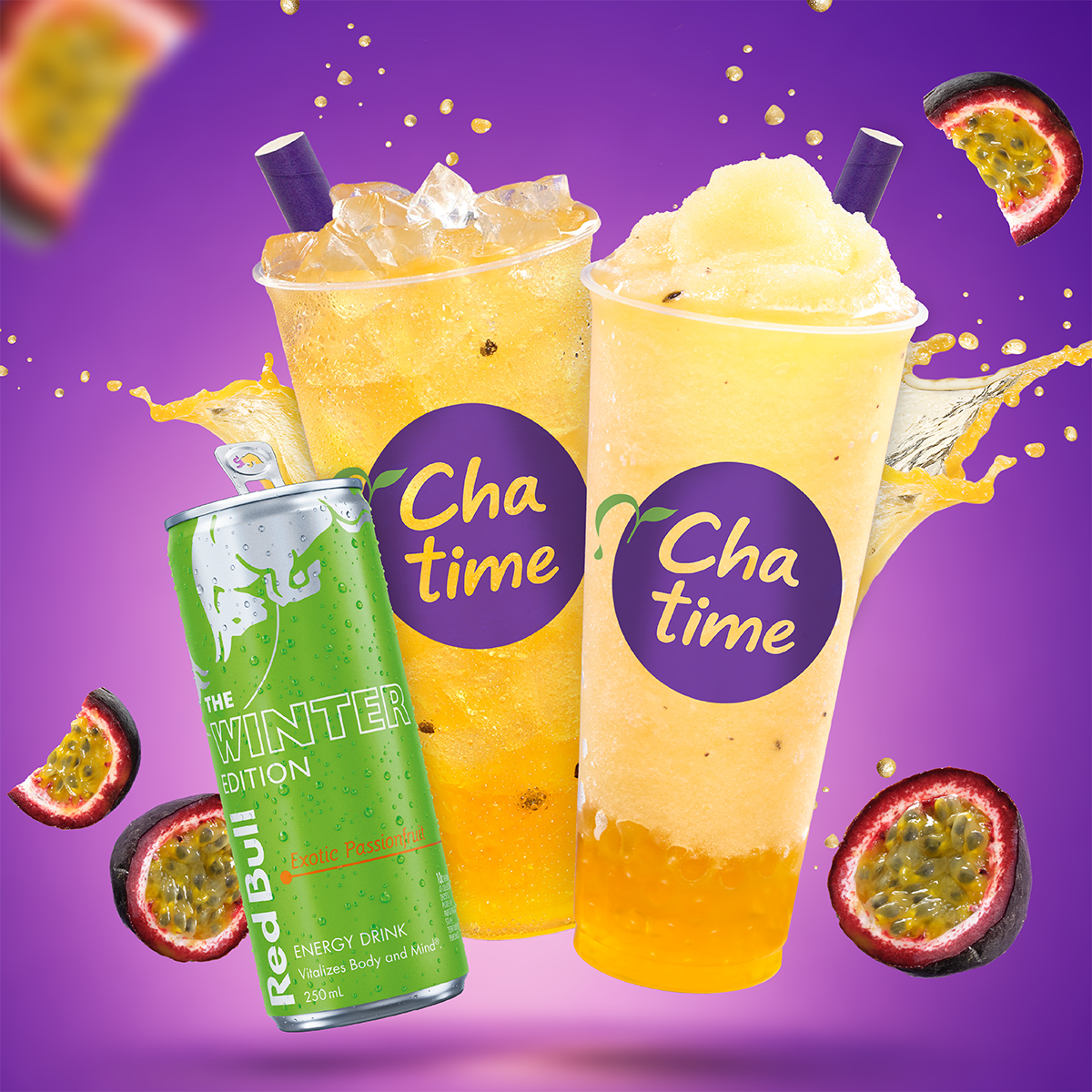 Chatime: Red Bull Exotic Passionfruit Range
