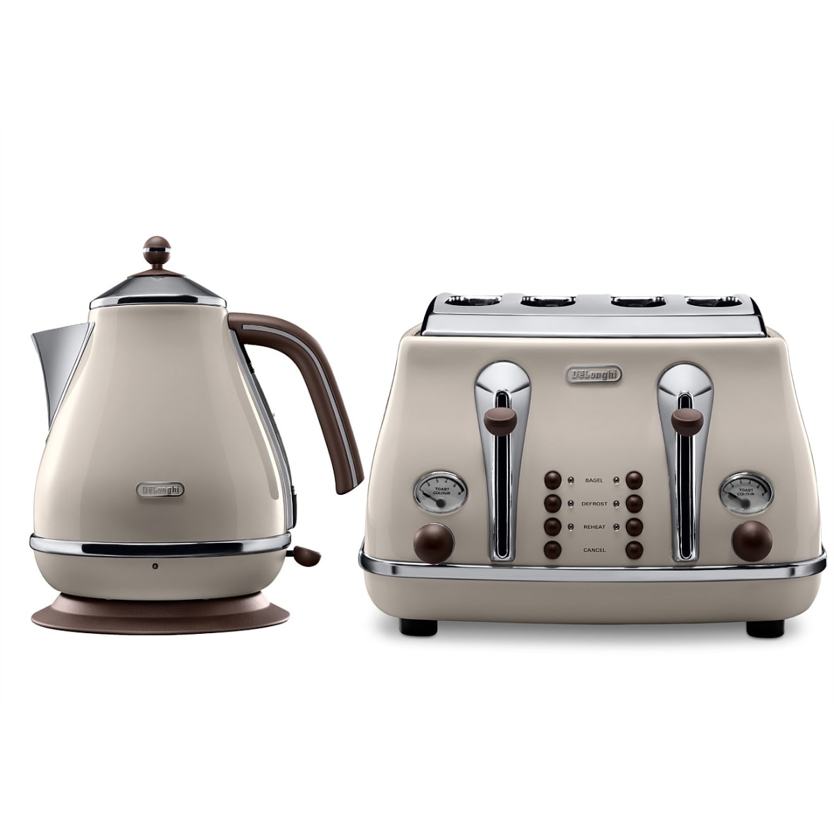 Delonghi Icona Vintage 4-Slice Toaster & Kettle Breakfast Pack