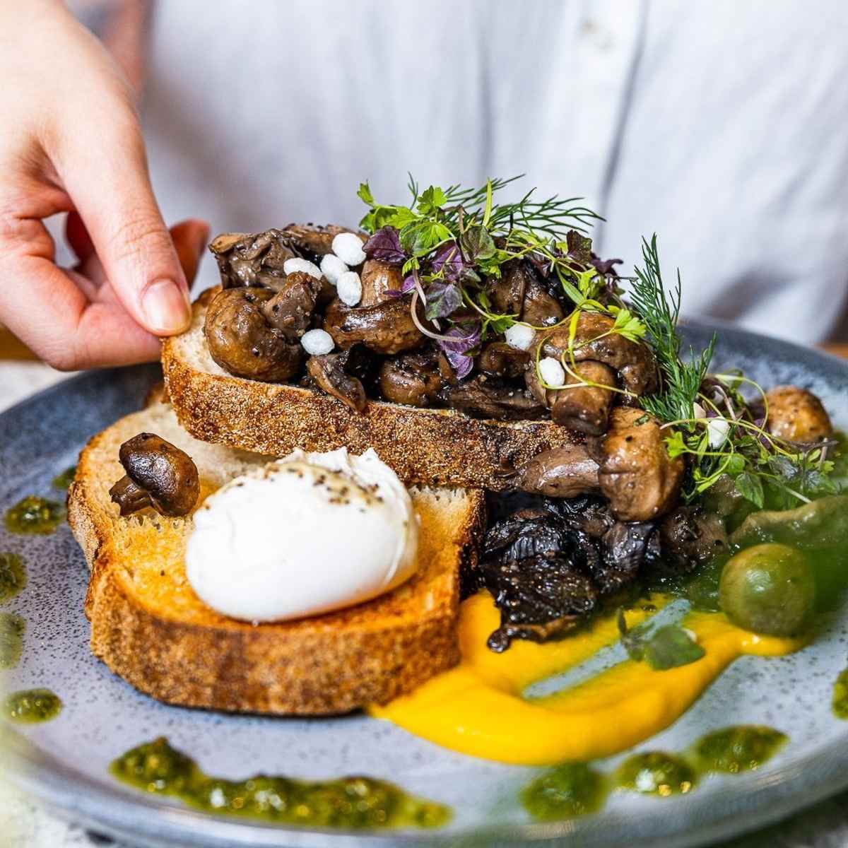 Flower child shroom toast