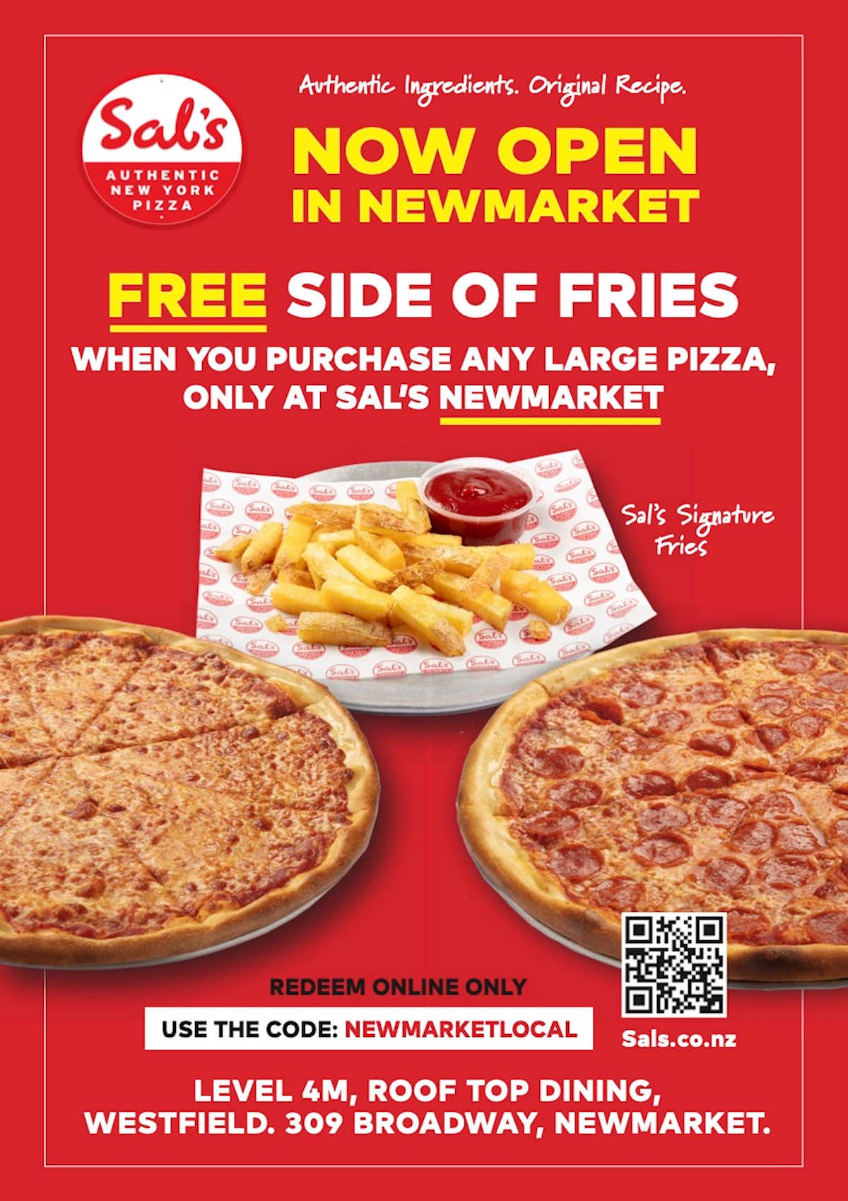 Sal's Authentic New York Pizza: FREE SIDE OF FRIES