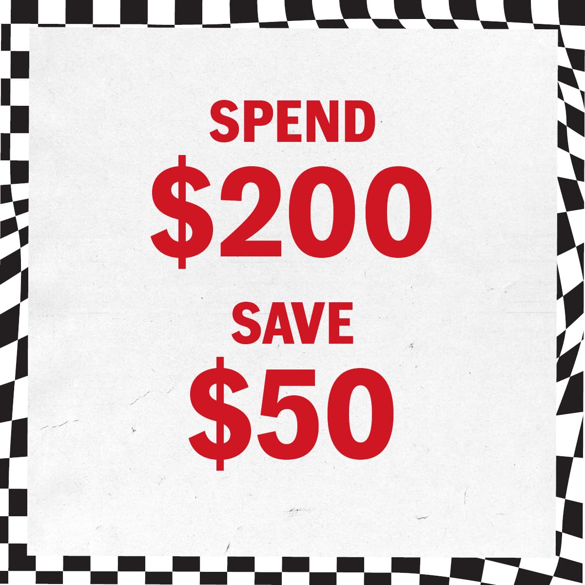 Vans: Spend $200 and Save $50