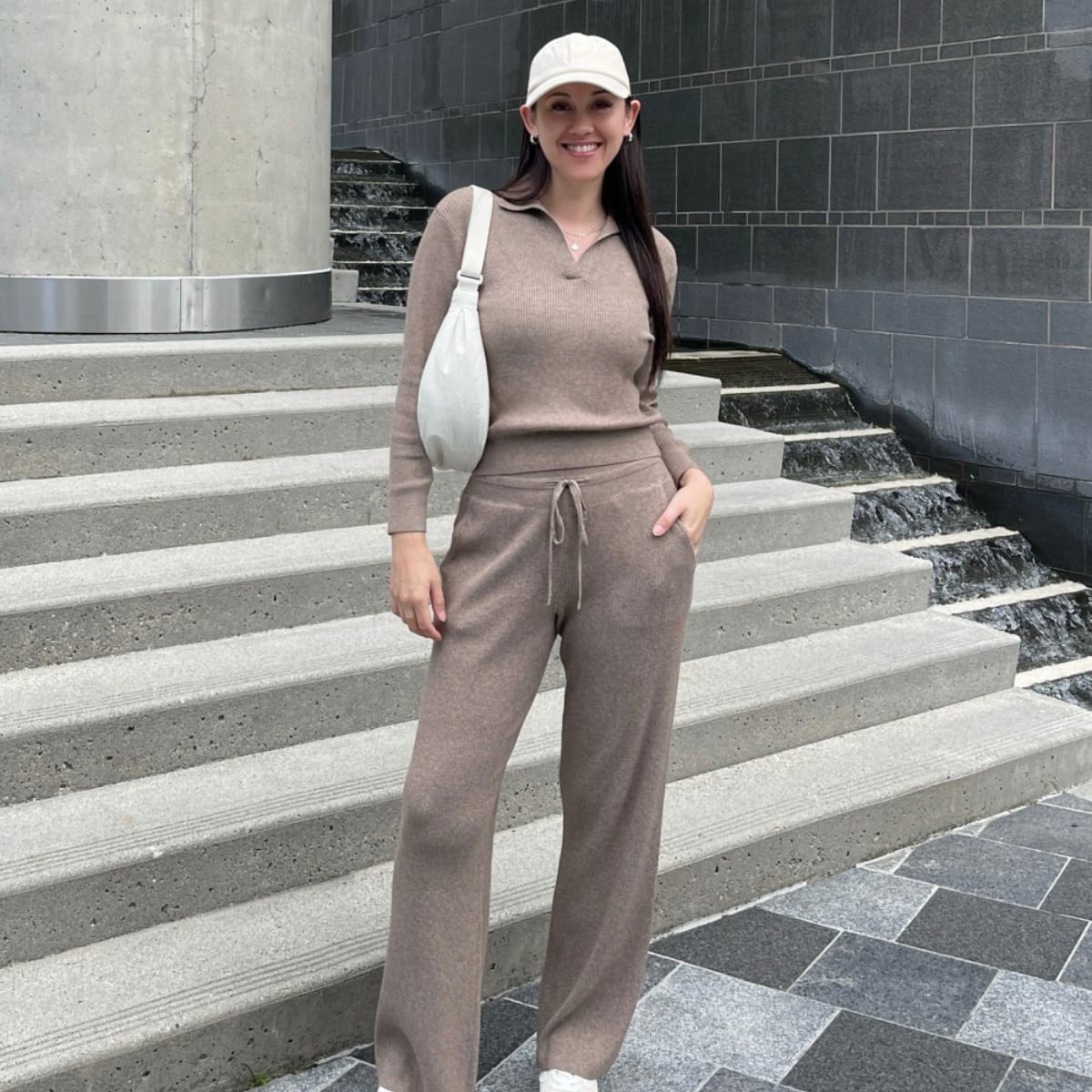 Washable Knit Ribbed Polo Sweater