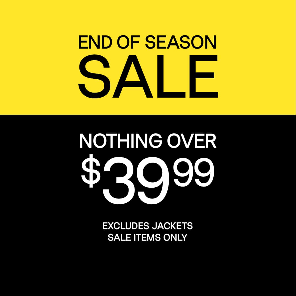 Connor: end of season sale