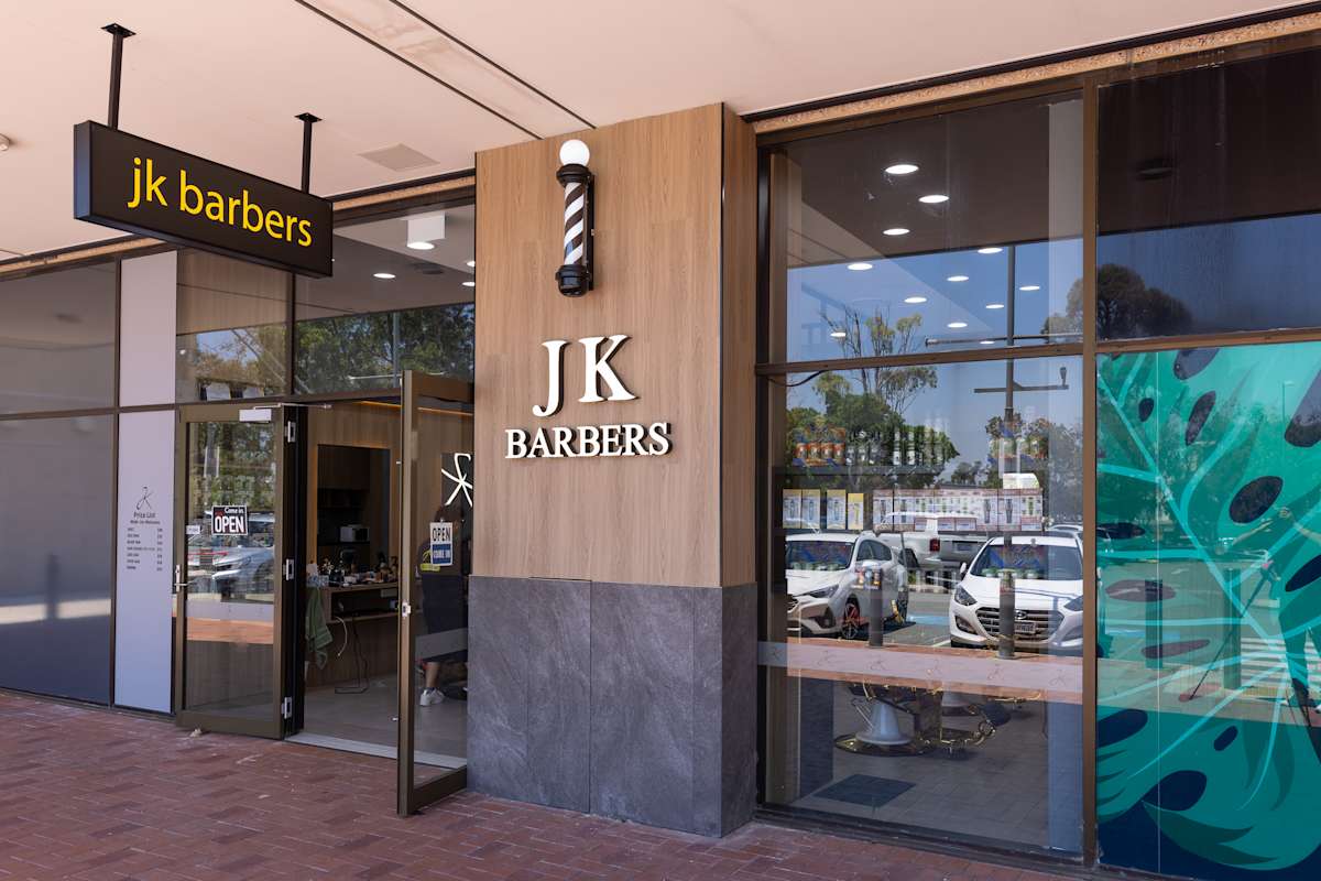 JK Barbers storefront Booragoon