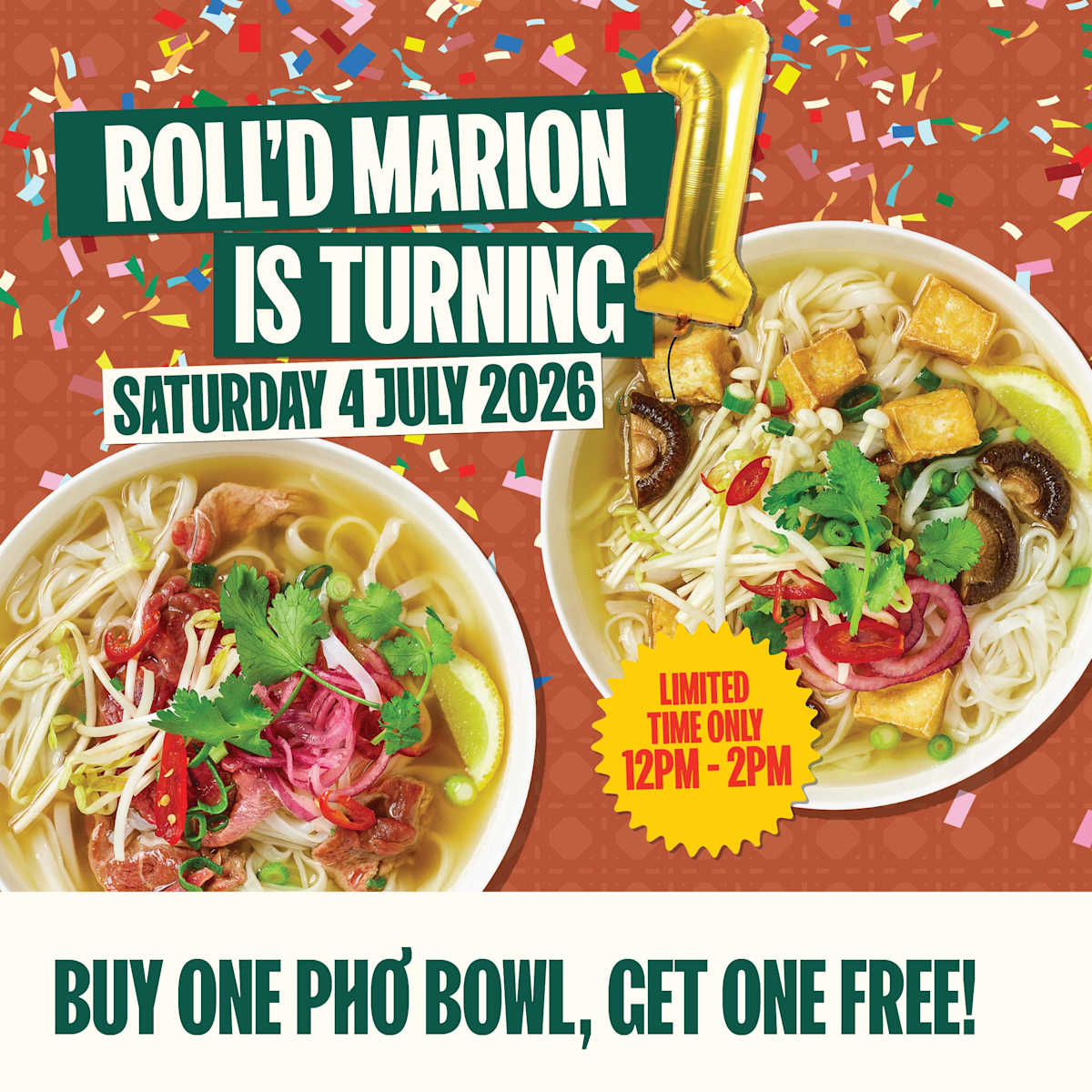 Roll'd Vietnamese: Roll’d Marion is turning ONE! 🎉