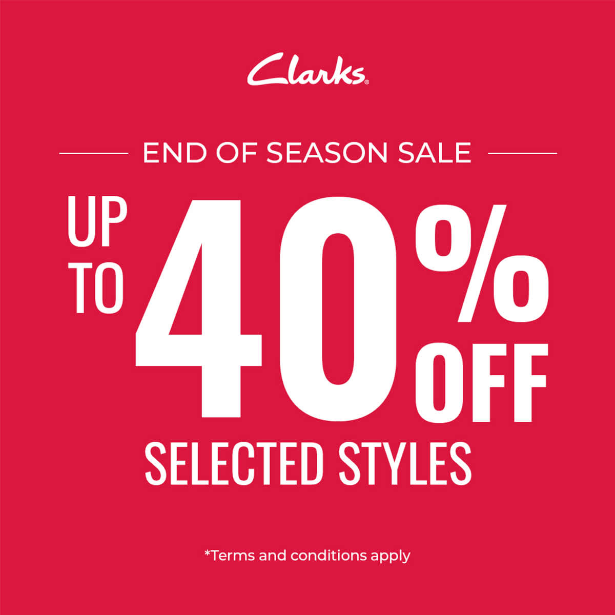 Clarks: END OF SEASON SALE: Up To 40% Off Selected