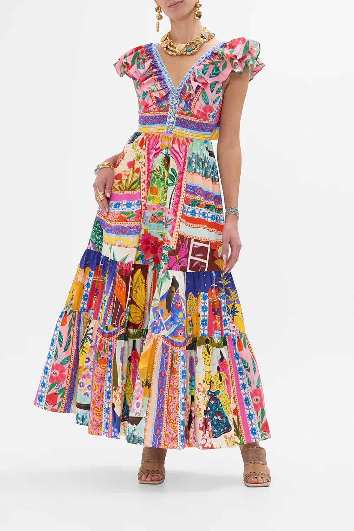 Tiered Dress With Neck Frill Roeqiyas Realm