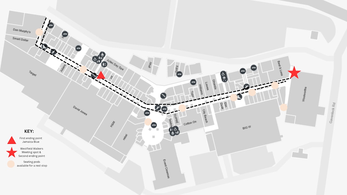 walking westfield Tuggerah map