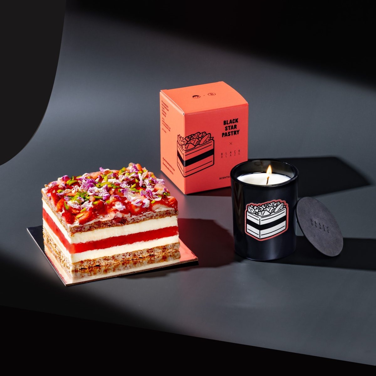 Black Star Pastry Watermelon Strawberry Candle