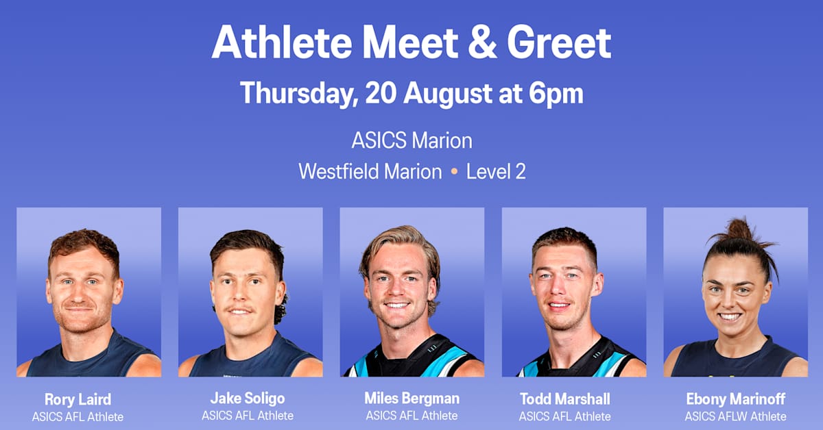 ASICS grand opening Marion AFL players