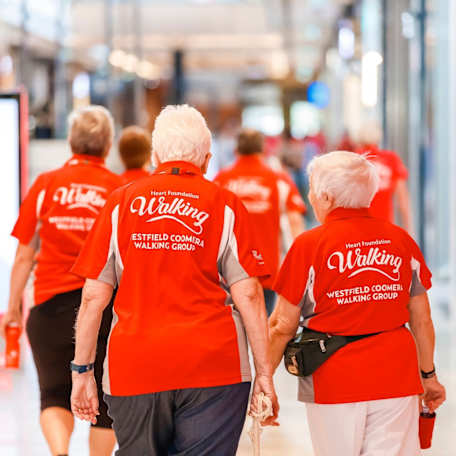 Two women walking in the Westfield Walkers walking group.