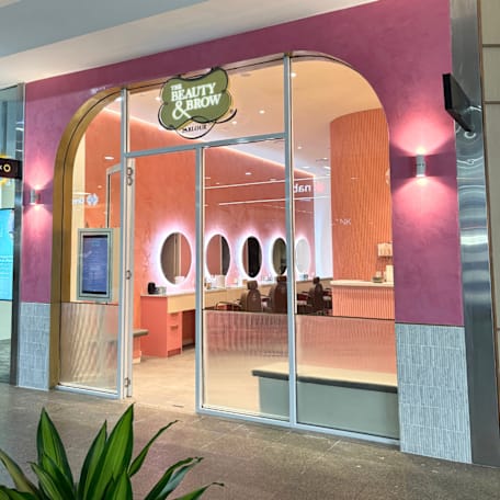 Storefront photo of the new The Beauty & Brow Parlour store.