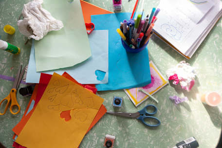 Girl doing crafts