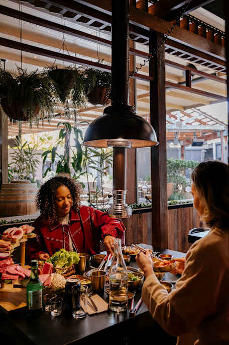 two women dining at Hanok Korean BBQ