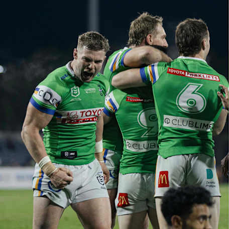 Raiders players in game