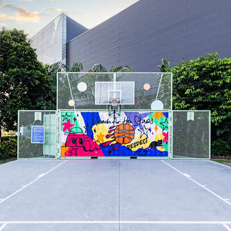 Coomera Courts after the new artwork in 2024