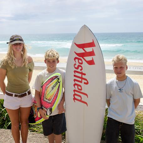 Kyla, Hayden & jack recipients of Kotara - Surfest - Westfield Encouragement Award 