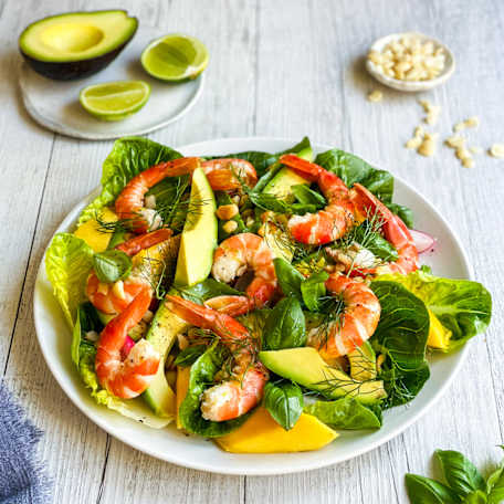 Recipe: Delcado Avocado, Prawn, Macadamia & Mango Summer Salad - Hero Image Set