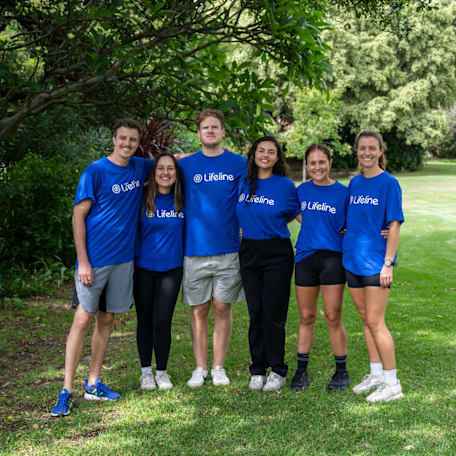 Lifeline x Westfield Group Photo Blue shirts