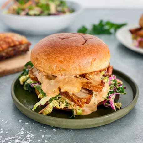 Recipe: Roast Pork Belly Burgers hero image set