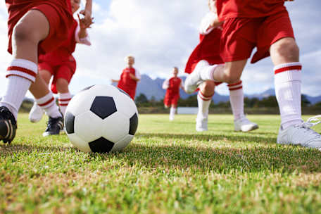 Kids playing soccer