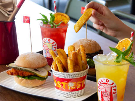 Belconnen Grill'd burgers with drinks