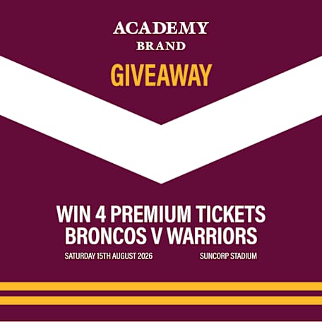 Academy Brand: Win Tickets to see Broncos V Warriors