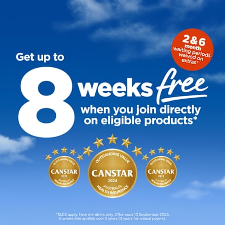 Bupa: Get up to 8 weeks free*